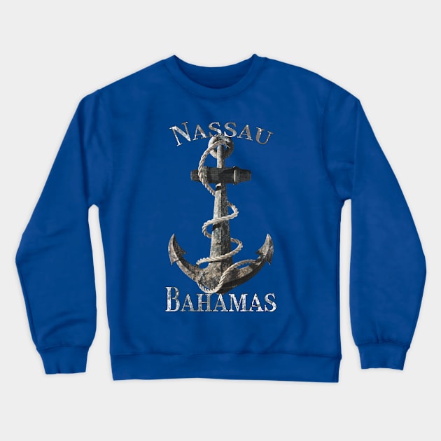 Nassau Bahamas Vacation Nautical Anchor Sailing Crewneck Sweatshirt by macdonaldcreativestudios